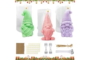 BEIBEIJIA 3 Stück Silikonform Weihnachten Wichtel, Silikonformen Gießformen, 3D Wichtel Silikonform, Silikon Gießform Wichtel Weihnachten, Kerzenformen zum Gießen für DIY Kerzenherstellung Handwerk