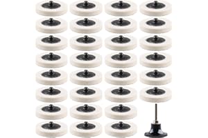 BRESUCNY 30 Pièces Laine Disque de Polissagem,50mm Disque de Polissage avec Support de Disque de 1/4 Pouce Pour Outil Rotatif Pour le Nettoyage et le Polissage