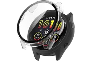 SeNool Funda Compatible con Garmin Forerunner 265, Carcasa Protectora con Cristal Templado Protector de Pantalla, [Dureza 9H] Protección Carcasa Compatible con Garmin Forerunner 265 - Transparente