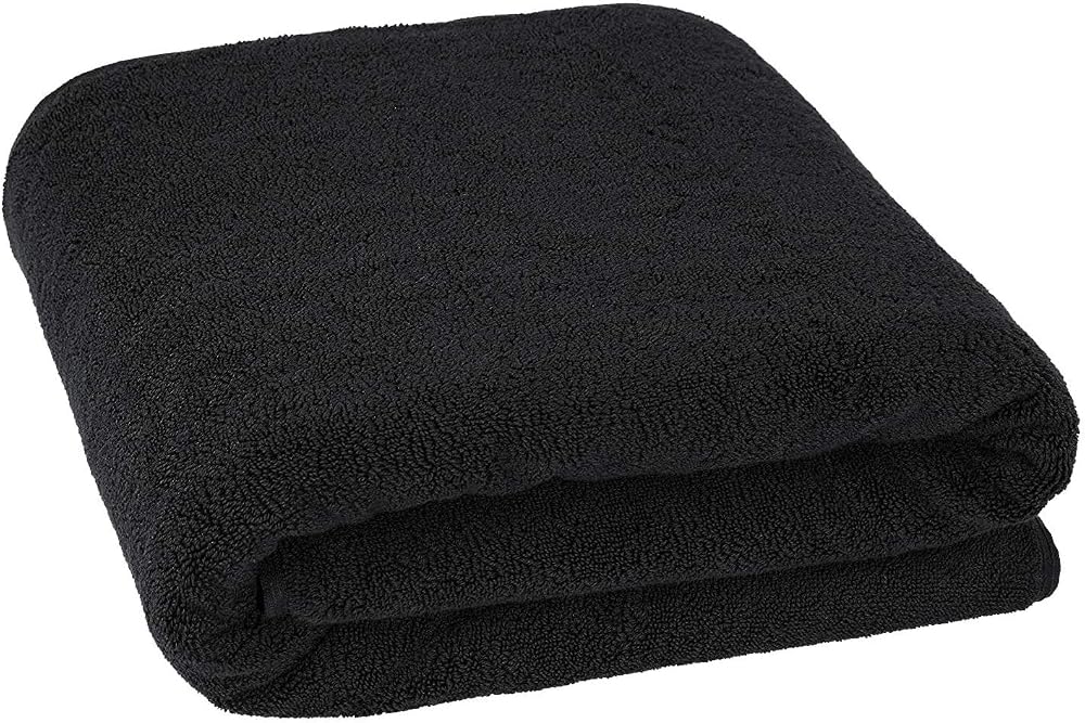 Ekstra Büyük Büyük Boy Banyo Havluları,%100 Pamuk Türk Havluları, 101,6 x 203,2 cm - Maksimum Yumuşaklık ve Emici Banyo Havlusu, Ağır 1000 Gram 992,2 g (Siyah, 1 Adet)