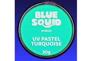 Blue Squid PRO Peinture pour le visage - UV Pastel Turquoise (30gm) Fournitures professionnelles de maquillage à base d'eau pour adultes, enfants et SFX