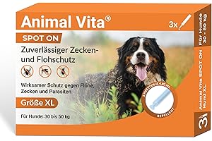 Animal Vita® Spot On Zeckenschutz [zuverlässiger Schutz] Zeckenmittel für Hunde -Zeckenschutz Hund - Spot On für große Hunde (30 bis 50kg)
