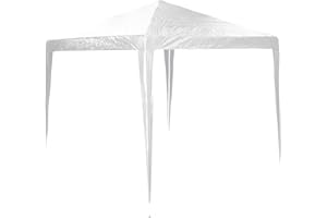 Bakaji Gazebo 3x3 mt Bianco Struttura Metallo Tenda per Esterno Tetto Antipioggia Idrorepellente
