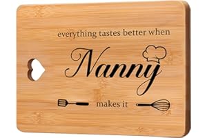 APJIELOP Nanny Gifts for Grandma, Christmas Warm Gifts for Nanny, Nanny Birthday Gifts, Nanny Christmas Gifts from Grandchildren, Kitchen Gifts for Nanny Grandma Nan, Bamboo Cutting Board.