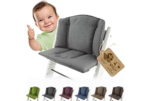 NINNA-NANNA BY BAMBINIWELT Seat Cushion Replacement Cover Cushion Set Seat Reducer Compatible with Stokke Tripp Trapp for High Chair Mod. 1 (Mottled Light Grey)
