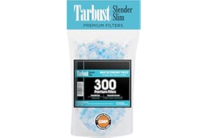 Bocchino per Tabacco Tarbust, Filtri per Tabacco, Filtri per Sigarette, 7 mm Plastica Microbocchino per Tabacco, Bocchini Confezione da 300 Pezzi, Filtro per Sigaretta Slender