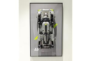 WETCEAOM Cadre mural pour Lego Technic Peugeot 9X8 24H Le Mans Hybrid Hypercar 42156, Tableau d'affichage mural pour Lego les amateurs, taille : 75x45 cm（sans modèle）