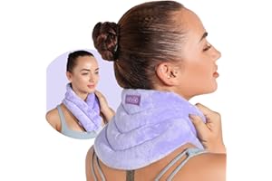 REVIX Neck Heating Pad Microwavable Heated Neck Wrap with Moist Heat for Stress Pain Relief, Microwave Neck Warmer for Woman, Unscented Hot Pack