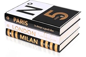 KROUCOCO 3 Pieces Decorative Books for Home Decor,Hardcover Modern Decorative Book Stack,Fashion Design Book Stack for Table/Shlef/Living Room