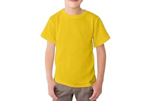 Looks Divine Gift Kids T-Shirt Crew Neck Short Sleeve Boys Cotton Plain Tops for Children