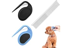 Liuer 3PCS Separador de Enredos para Perros,Cachorros y Gatos Dispositivo para Desenmarañar y Desenredar,Peines de Nudos para Mascotas,Elimina Nudos y Enredos,Peines Para Desenredar Mascotas
