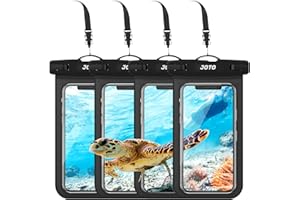 JOTO 4 Stück Wasserdicht Handyhülle, Waterproof Phone Case Unterwasser Hülle Handytasche für Handy bis 6.9" iPhone 14 13 12 11 Pro Max/Galaxy S22 S21 A13 A53 und Weiteren Smartphones -Schwarz