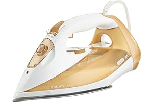 PHILIPS DOMESTIC APPLIANCES Philips Fer à Repasser Vapeur, Débit Vapeur Continu 50 g/min, Effet Pressing 10 g, Semelle SteamGlide Plus, Blanc/Beige (GC4549/00)