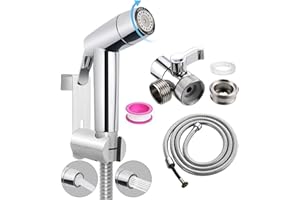 DQZSY Pulvérisateur de toilettes pour bidet - Accessoire de bidet d'eau chaude en acier inoxydable pour lavabo ou toilette, comprenant un tuyau inoxydable de 59" Accessoires de bidet