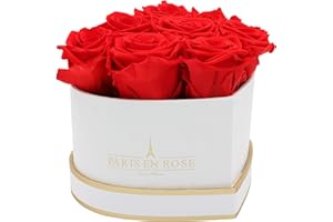 Paris en Rose Heart Rose Box "Coeur d'Amour" with Infinity Roses Flowerbox with Preserved Flowers