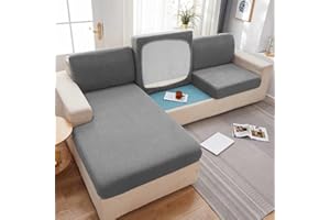 MTHGH Sofa Sitzkissenbezug,Stretch 4/3/2/1 Sitzer/L Form Samt Sofabezug Elastische Couch Kissenbezüge Husse Überzug Bezug Für Sofa Sitzkissen,F-3-seater（150-190cm）