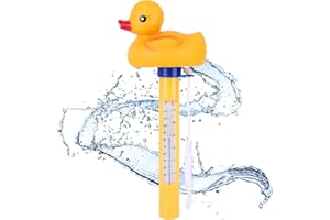 CERIOLL Thermometre Piscine, Thermomètre Flottant, Thermomètre de Piscine Flottant, Pool Thermometre avec Ficelle, Lectures Précises et Faciles pour la Température de L'eau pour Spas, Aquariums (Canard)