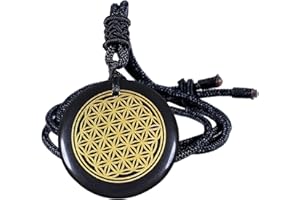 KYEYGWO Gravierte Obsidian Ketten mit Einstellbare Seil, Runde Stein Anhänger Heilstein Talisman Halsketten Amulett Segen Schmuck für Damen und Herren