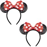 DRESHOW Mouse Ears Bowknot Headbands Glitter Party Decoration Cosplay Costume for Women