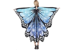 AOHHY Women Butterfly Wings Shawl Fairy Girls Cape Halloween Dress Up Costume Accessory