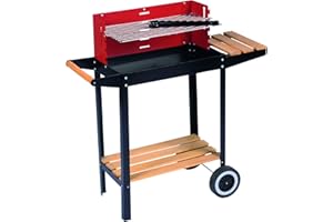 BAKAJI GFK Italia Barbecue a Carrello con Ruote BBQ Collection griglia a Carbone (Dimensione della griglia 50 x 25 cm), Multicolore