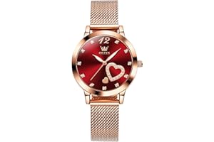 OLEVS Ladies Ultra Thin Watches, Big Dial Stainless Steel Mesh Strap Casual Ladies Watch, Japanese Quartz Waterproof Watch for Women, Ladies Dress Watch with Date