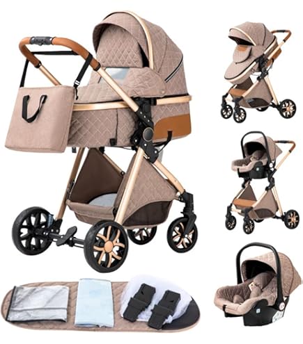 Kinderkraft MOOV Poussette 3 En 1, Poussette Canne, Trio, Poussette Bebe, Landau Bébé, Avec Siège Auto, Accessoires, Adaptateurs Universels, Nacelle - 4