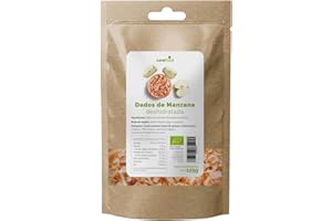 Carefood - Chips de Manzana Deshidratada Orgánica - Snack Aperitivo de Manzana Seca 100% Bio y Sin Azúcares Añadidas - Dados de Manzana Ecológica Apto para Veganos - Excelente Fuente de Energía - 125g