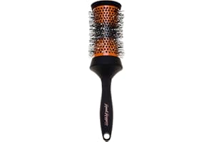Denman (Large) Thermo Ceramic Hourglass Hot Curl Brush - Hair Curling Brush for Blow-Drying, Straightening, Defined Curls, Volume & Root-Lift - Orange & Black, (DHH4EORG)