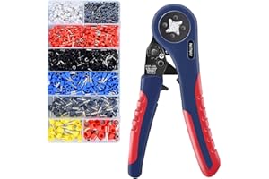 NATNAV Pinza Crimpatrice Capicorda, con 1300 Capicorda Elettrici a Crimpare - Pinza Capicorda e Puntalini Elettrici a Crimpare Gamma 0,08-10mm² per Auto e Installazioni