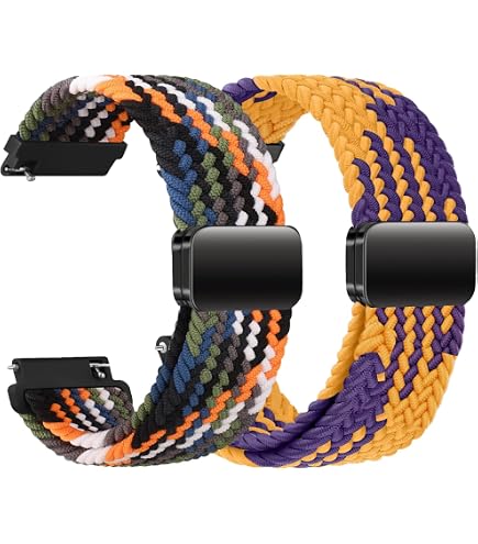 RanBluu Nylon Armband 20 Mm – Elastisch, Mit Magnetverschluss – Für Smartwatches Von Samsung, Garmin, Huawei