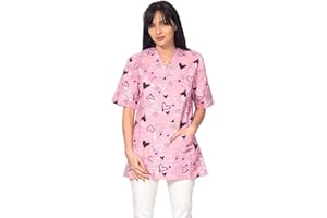 DINOZAVR Bruna Sanitario Camisa Médica con Cuello en V para Mujeres