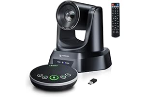 TONGVEO AI Auto-Tracking PTZ Conference Camera System with Bluetooth Microphones, 3X Optical Zoom USB3.0 1080P 60fps,93° Wide-Angle All-in-One Video Conference Solution for Church & Office