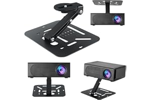 LETUXAAMZ Supporto Per Proiettore, Supporto da Parete In Metallo, Staffa In Metallo Multiangolo Regolabile Proiettore/Supporto Monitor Con Filettatura 1/4 Home Theater, Sala Giochi, Ufficio, Girevole a 360°