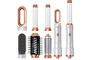 UKLISS Spazzola ad Aria Calda per Capelli, 6 in 1 Airstyler 1000W Asciugacapelli con 200 Milioni Ioni Negativi Phon, Spazzola Lisciante, Ferro Arricciacapelli ad aria Calda per Styling Volumizzare