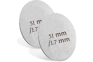 LXYANW Puck Screen 51 mm, 2 pcs Pantalla de disco de 1,7 mm, colador para cesta de filtro de espresso, 150 μm filtro de café, placa de malla para cesta de filtro de portafiltro de espresso