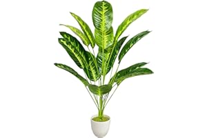 Zelihrdu Piante Artificiali Interno Realistiche, Pianta Artificiale Albero da Esterno, Grandi Piante Finte con Vaso Decorazioni per Casa Ufficio Soggiorno Balcone (80cm Uccello del Paradiso Giallo)