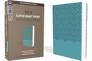 NIV, Super Giant Print Reference Bible, Leathersoft, Teal, Red Letter, Comfort Print