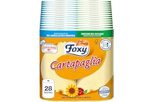 Foxy Papier | suszarka 28 rolek | 2-warstwowa, duża siła ssąca, certyfikat FSC, opakowanie w 100% nadaje się do recyklingu, z tworzywa sztucznego pochodzącego z recyklingu