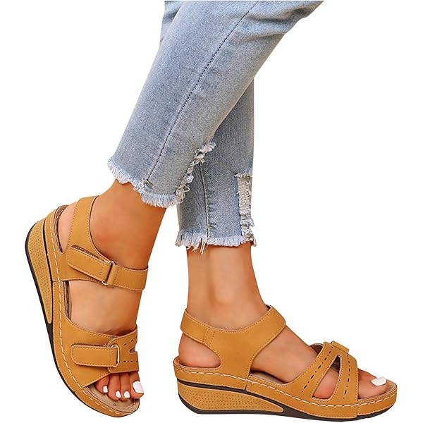 Générique Sandale Orthopedique Femme Chaussures Orthopediques Été Confortable Claquette Cuir Plateforme Plage Mules