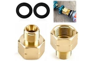 RAYKCE 2 Stück Gasflaschen Adapter AG1/4'' IKS bis IG3/8'' IKS - Messing LPG Gas Adapter für Gasleitung, Wohnmobil, Camping, Gastherme, Gaskocher, Campingkocher
