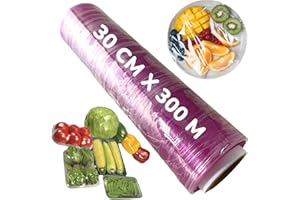 ANIMALUJOS BONDIBUY Film Transparente Alimentario, Rollo Film Transparente Alimentario, Film Alimentario 30x300, Film Transparente Alimentario Profesional, Film Transparente Tatuaje (30 cm x 300 mts)