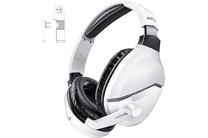 WolfLawS Kabelloses Gaming Headset mit Mikrofon mit Geräuschunterdrückung für PS5, PC, PS4, 2.4G/Bluetooth Gaming Kopfhörer mit USB und TypC Anschluss, kabelgebundener Modus für Controller