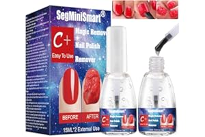 SEGMINISMART Dissolvant Magique pour Vernis à Ongles, Disolvant a ongles semi permanent, Magic Remove Gel, Elimine le Vernis Gel Soak-Off en 3 à 5 Minutes, Facile et Rapide ne Blesse pas vos Ongles (2x15ml)