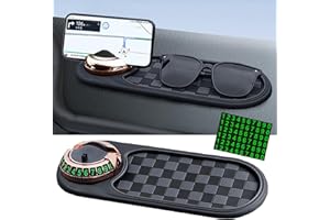 AUNGKWANG Tapis Antidérapant Multifonction pour Voiture, Tapis Voiture Antidérapant Support Téléphone Portable, Rotatif à 360° Antidérapants avec Numéro de Stationnement, pour Décoration de Voitures