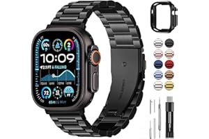 Fullmosa Correa Compatible Con Correa Apple Watch Ultra 49mm,Pulsera Acero Inoxidable con Case Para iWatch Ultra3/Ultra2/Ultra,49mm Negro