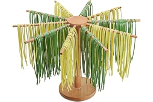 TMRBBesty Séchoir à pâtes en bois - Pliable - Avec 10 supports - Peut contenir deux kg de pâtes - Amovible - Convient pour tous les produits Noodle