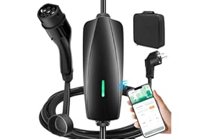 FNRIDS Chargeur Voiture Electrique 8M,EV Chargeur Type 2, 8/10/13/16A Courant Commutable,Chargement régulier,Télécommande WiFi-Bluetooth,IEC 62196-2,Câble Recharge Voiture Electrique avec Sac