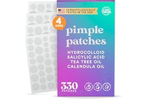 330 CT Pimple Patches - Spot Patches w/Tea Tree Oil & Calendula Oil - Four Sizes - Pimple Patch, Hydrocolloid Acne Patch, Dots for Spots - Spot Stickers for Face by LivaClean