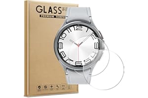 AOKUMA Tempered Glass for Samsung Galaxy Watch 6 Classic 47mm Screen Protector, [2 Pack] Premium Quality Guard Film, Case Friendly, Shatterproof, Shockproof, Scratchproof, Oilproof